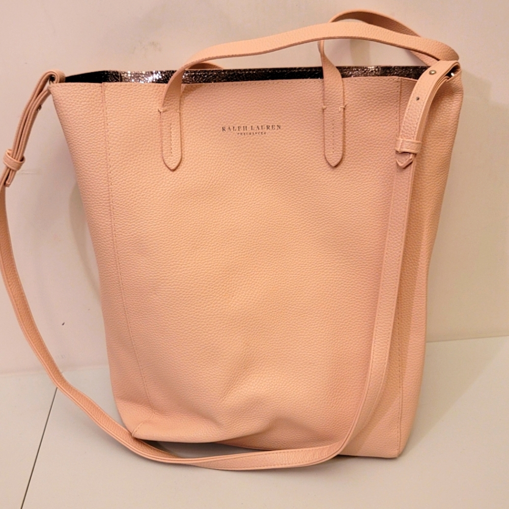 Ralph Lauren fragrances faux leather shoulder/tote bag.